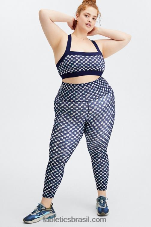 Fabletics Daisy Field Check/Deep Navy 420HR1627 greta sutiã esportivo de baixo impacto mulheres