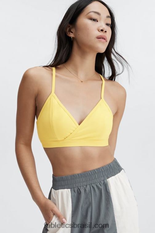 Fabletics amarelo vintage 420HR1556 bralette com costas nadador mulheres