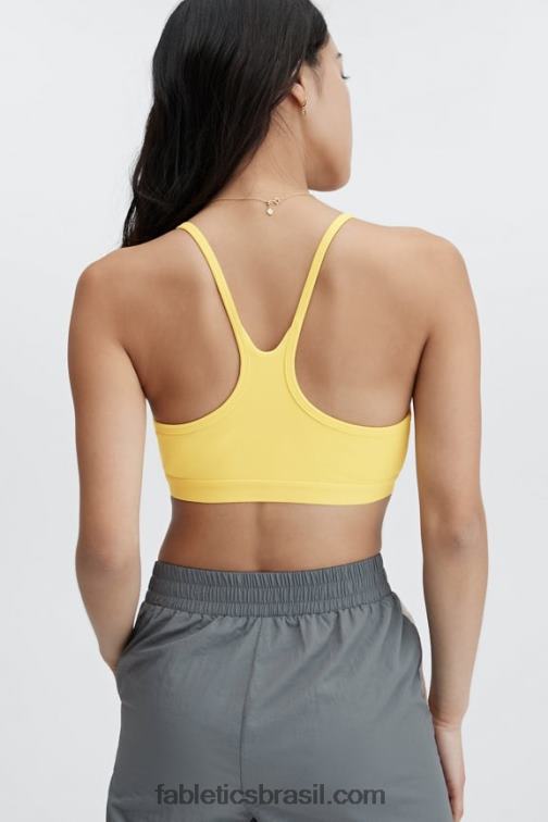 Fabletics amarelo vintage 420HR1556 bralette com costas nadador mulheres