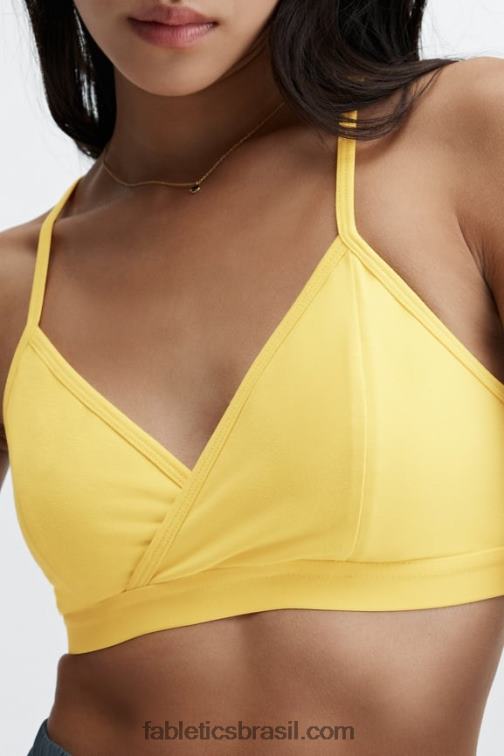 Fabletics amarelo vintage 420HR1556 bralette com costas nadador mulheres