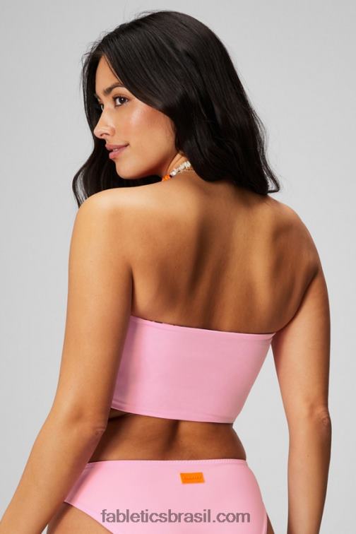 Fabletics bailarina brilhante/pontos de safári laranja flash/preto 420HR1503 top de banho cai-cai multiuso mulheres
