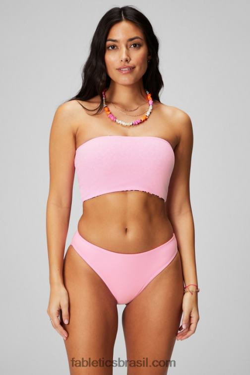 Fabletics bailarina brilhante/pontos de safári laranja flash/preto 420HR1503 top de banho cai-cai multiuso mulheres