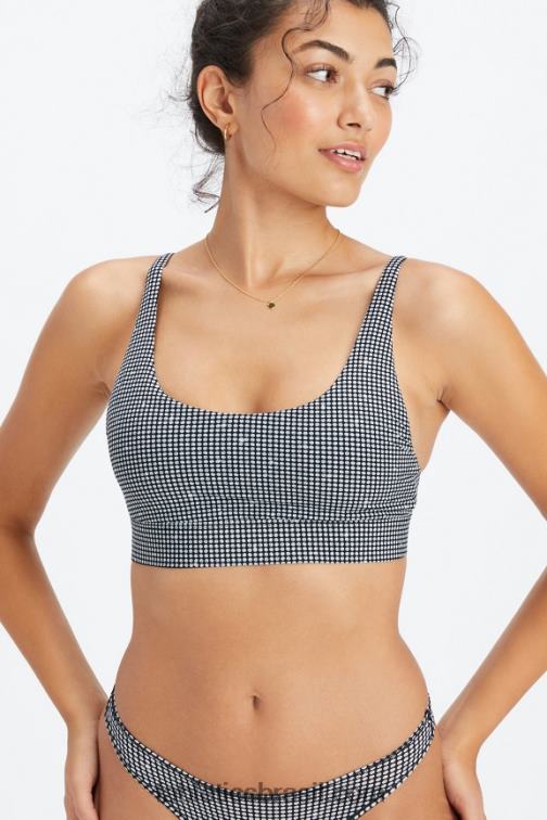 Fabletics bling bling/preto 420HR1569 bralette decote canoa de toque fino mulheres