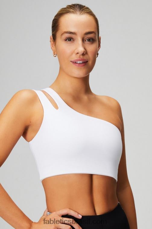 Fabletics branco clássico 420HR1487 sutiã midi assimétrico alça dupla mulheres