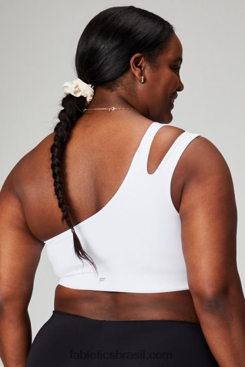 Fabletics branco clássico 420HR1488 sutiã midi assimétrico alça dupla mulheres