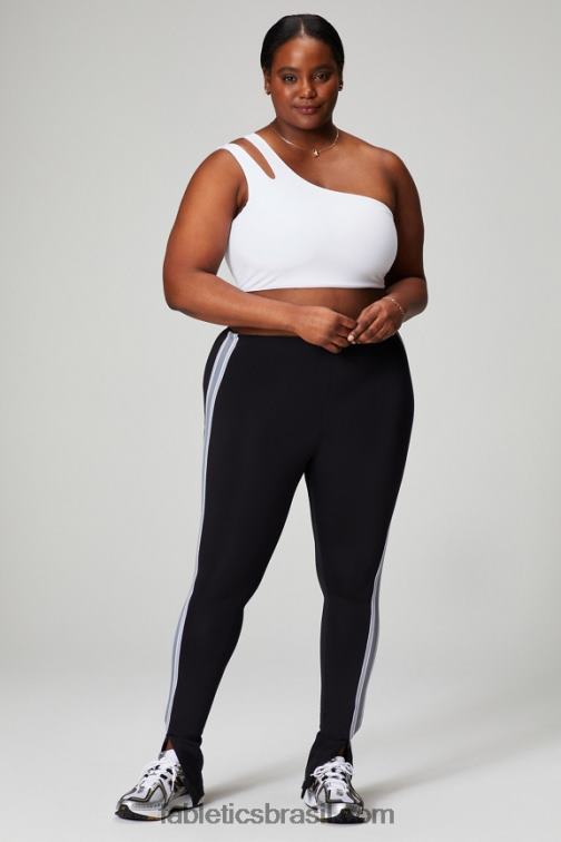 Fabletics branco clássico 420HR1488 sutiã midi assimétrico alça dupla mulheres
