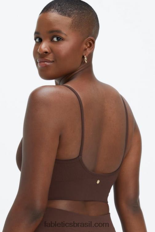 Fabletics café de chicória 420HR1512 bralette midi sem costura em nuvem mulheres