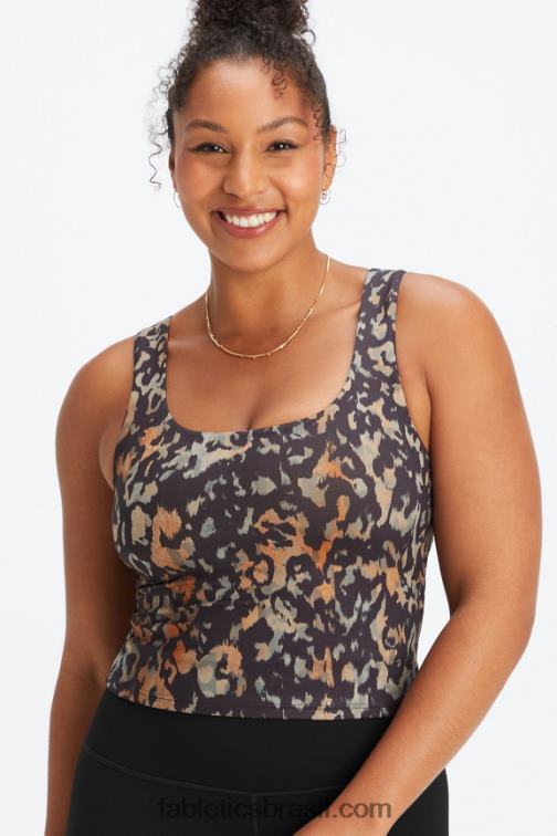 Fabletics camuflagem selvagem 420HR1497 torção oasis construída no tanque do sutiã mulheres