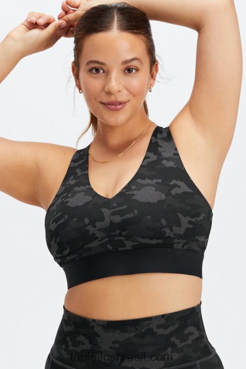 Fabletics carvão camuflado 420HR1476 sutiã o dia todo todos os dias 102 mulheres