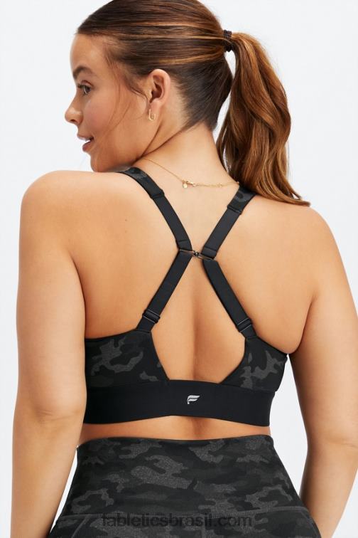Fabletics carvão camuflado 420HR1476 sutiã o dia todo todos os dias 102 mulheres