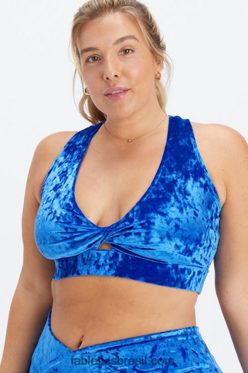 Fabletics celeste 420HR1530 sutiã esportivo torcido de veludo oasis mulheres