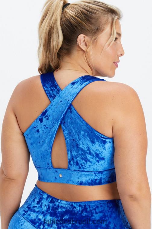 Fabletics celeste 420HR1530 sutiã esportivo torcido de veludo oasis mulheres