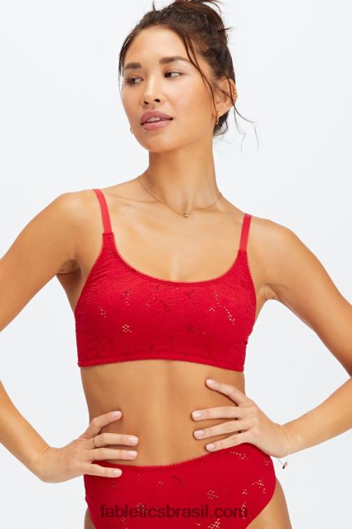 Fabletics cereja doce 420HR1524 sutiã de renda sem costura mulheres