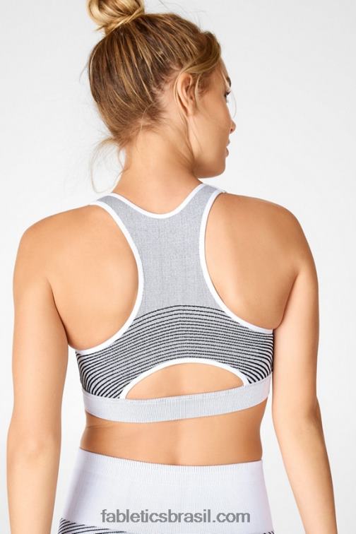 Fabletics cinza gelo/preto 420HR1682 sutiã estrela sem costura mulheres