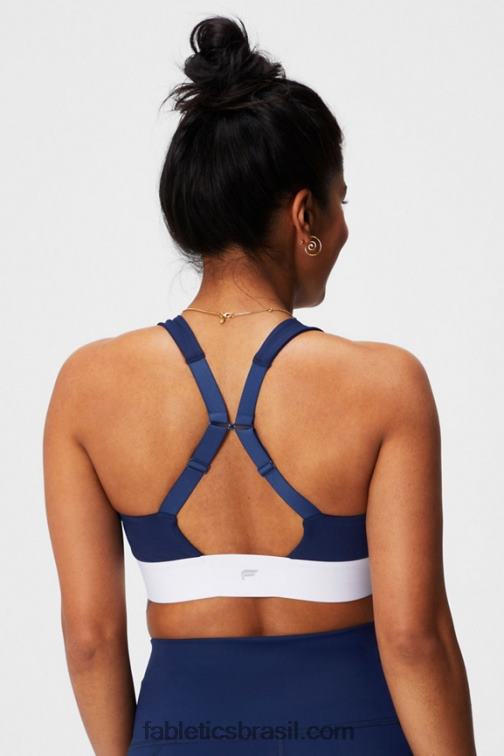Fabletics colegial marinho/branco clássico 420HR1462 sutiã o dia todo todos os dias 100 mulheres