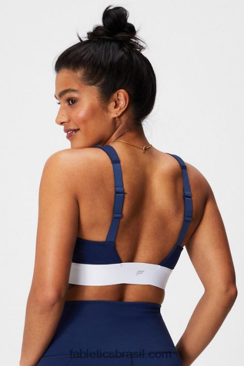 Fabletics colegial marinho/branco clássico 420HR1462 sutiã o dia todo todos os dias 100 mulheres