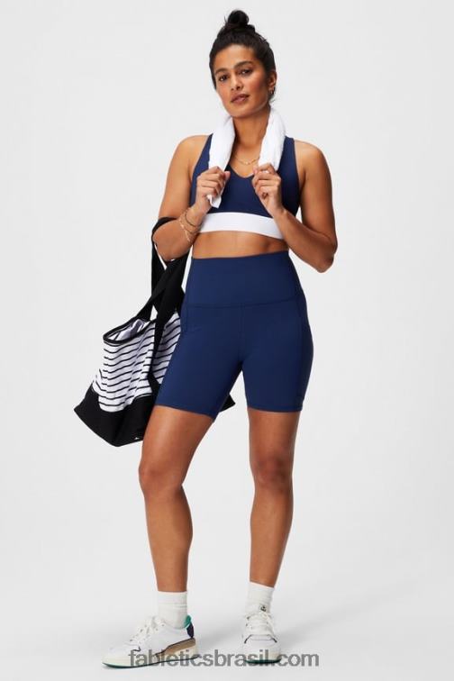 Fabletics colegial marinho/branco clássico 420HR1462 sutiã o dia todo todos os dias 100 mulheres