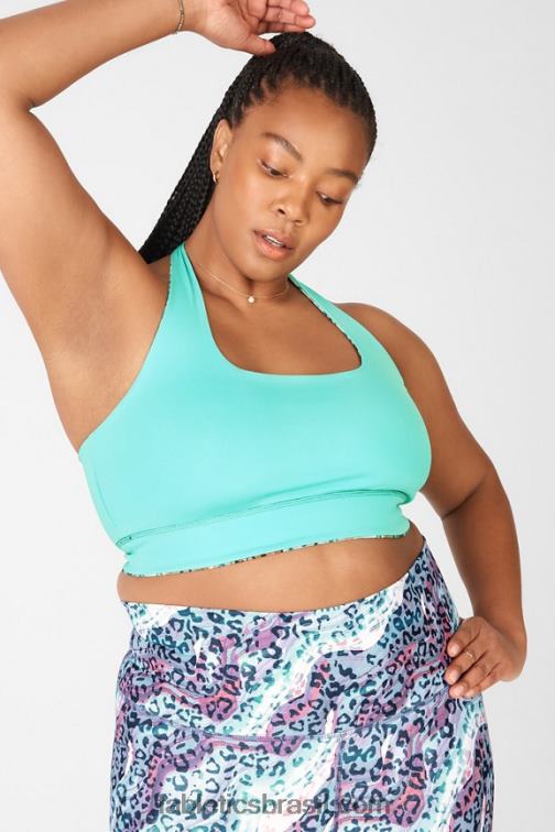 Fabletics dunas/azul lunar 420HR1668 sutiã esportivo reversível harlow halter mulheres
