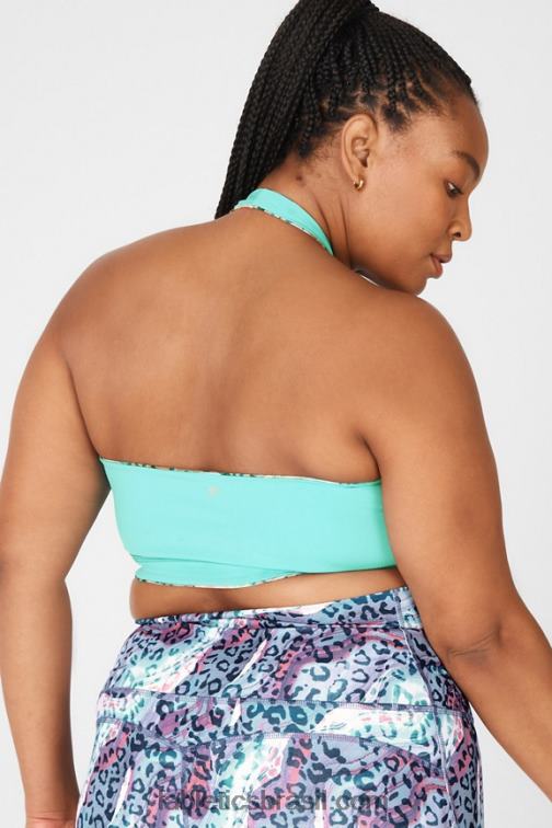 Fabletics dunas/azul lunar 420HR1668 sutiã esportivo reversível harlow halter mulheres