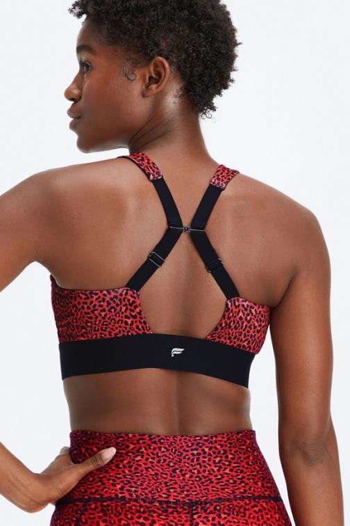 Fabletics elétrico cereja mini leopardo/preto 420HR1472 sutiã o dia todo todos os dias 102 mulheres