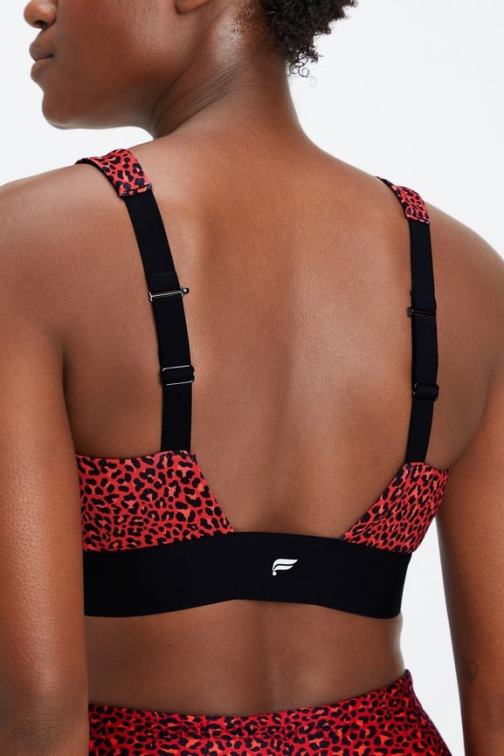 Fabletics elétrico cereja mini leopardo/preto 420HR1472 sutiã o dia todo todos os dias 102 mulheres