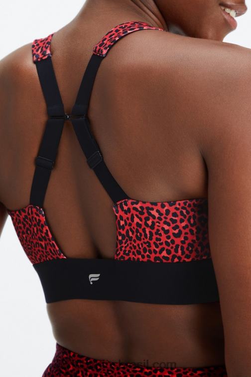 Fabletics elétrico cereja mini leopardo/preto 420HR1472 sutiã o dia todo todos os dias 102 mulheres