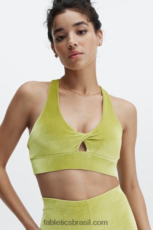 Fabletics folha de ouro 420HR1637 sutiã esportivo oasis twist de veludo mulheres