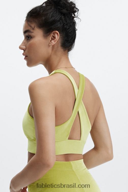 Fabletics folha de ouro 420HR1637 sutiã esportivo oasis twist de veludo mulheres