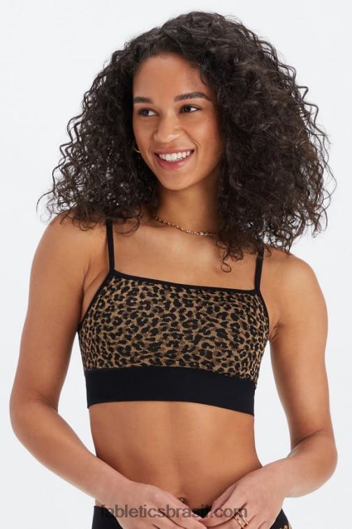Fabletics guepardo ondulado/preto 420HR1511 bralette midi sem costura em nuvem mulheres