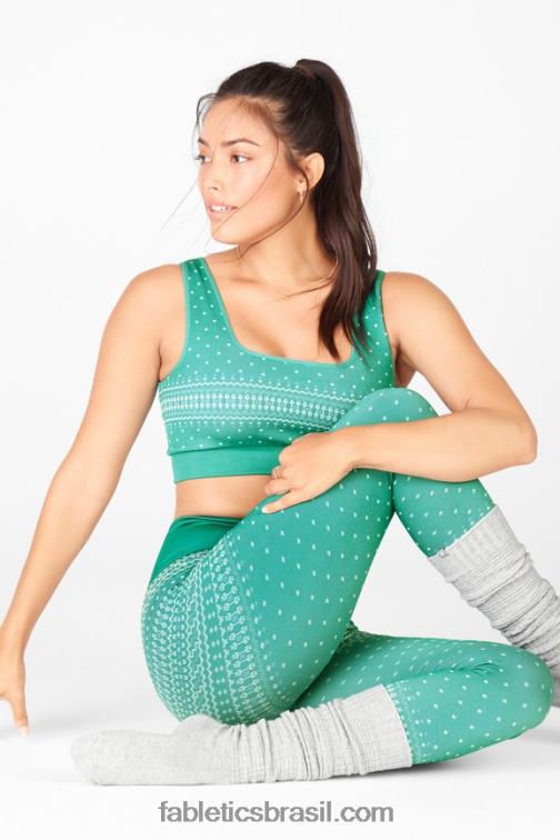 Fabletics jade escuro/hora dourada/branco 420HR1695 sutiã sem costura mulheres