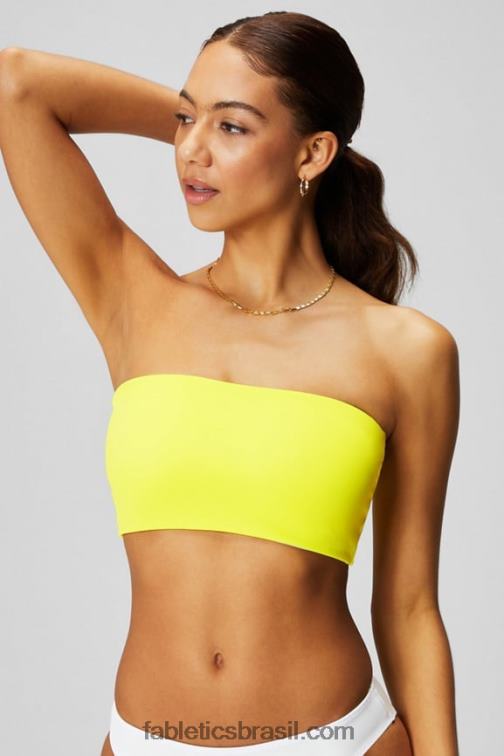 Fabletics limão azedo/branco clássico 420HR1505 top de banho cai-cai multiuso mulheres