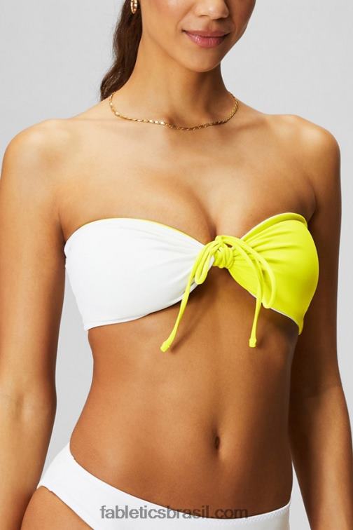 Fabletics limão azedo/branco clássico 420HR1505 top de banho cai-cai multiuso mulheres