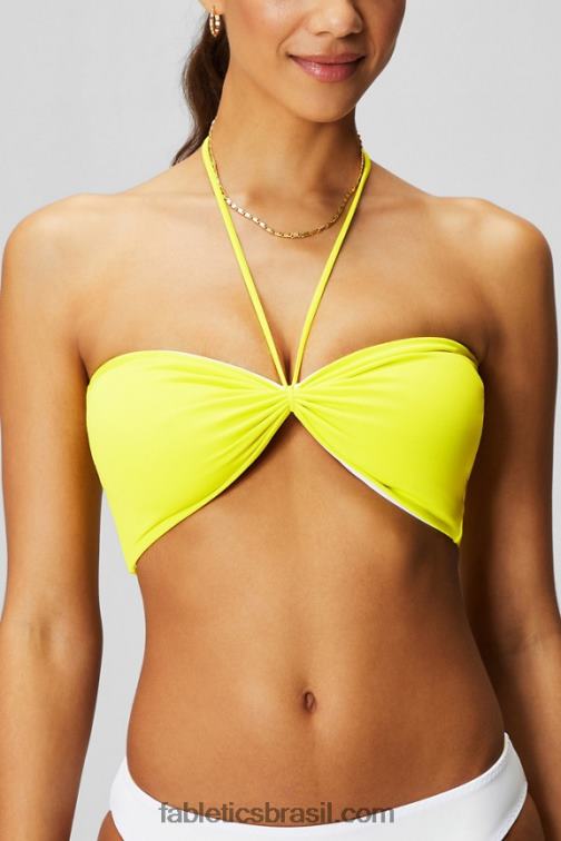 Fabletics limão azedo/branco clássico 420HR1505 top de banho cai-cai multiuso mulheres