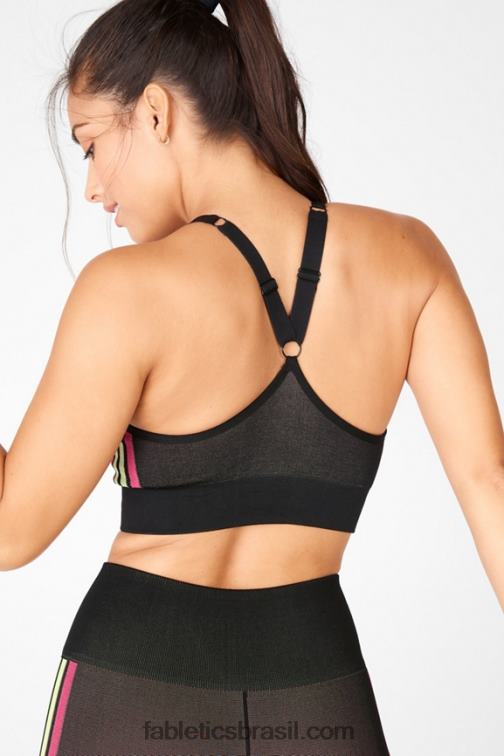 Fabletics listra rosa multi 420HR1671 sutiã sem costura aisley mulheres