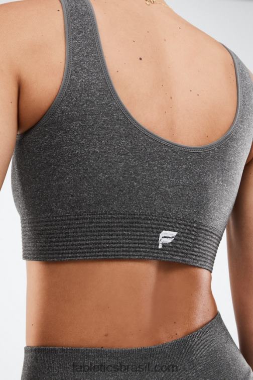 Fabletics logo cinza urze escuro/branco 420HR1655 luciana sutiã esportivo sem costura mulheres