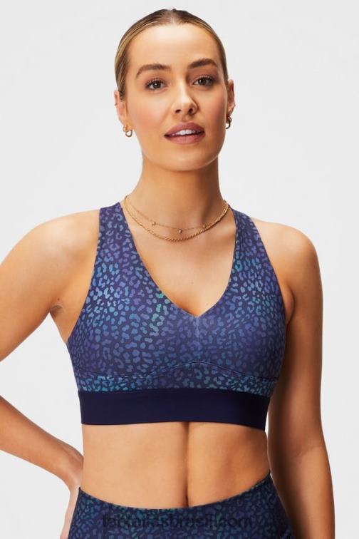 Fabletics mapa de calor leopardo/marinha profunda 420HR1466 sutiã o dia todo todos os dias 100 mulheres
