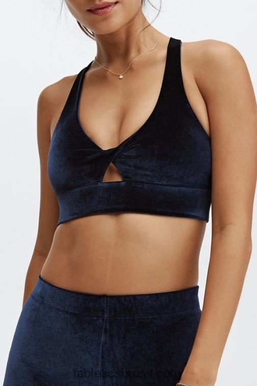 Fabletics marinha profunda 420HR1639 sutiã esportivo oasis twist de veludo mulheres