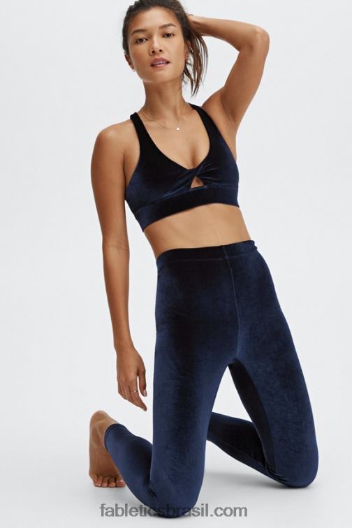 Fabletics marinha profunda 420HR1639 sutiã esportivo oasis twist de veludo mulheres