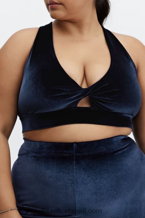 Fabletics marinha profunda 420HR1640 sutiã esportivo oasis twist de veludo mulheres