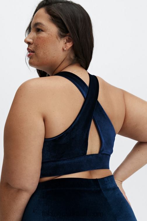Fabletics marinha profunda 420HR1640 sutiã esportivo oasis twist de veludo mulheres