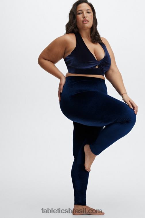 Fabletics marinha profunda 420HR1640 sutiã esportivo oasis twist de veludo mulheres