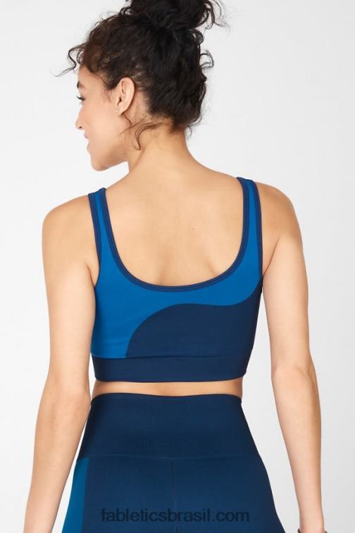 Fabletics meia-noite marinho/respingo 420HR1663 sutiã esportivo reversível ensolarado de baixo impacto mulheres