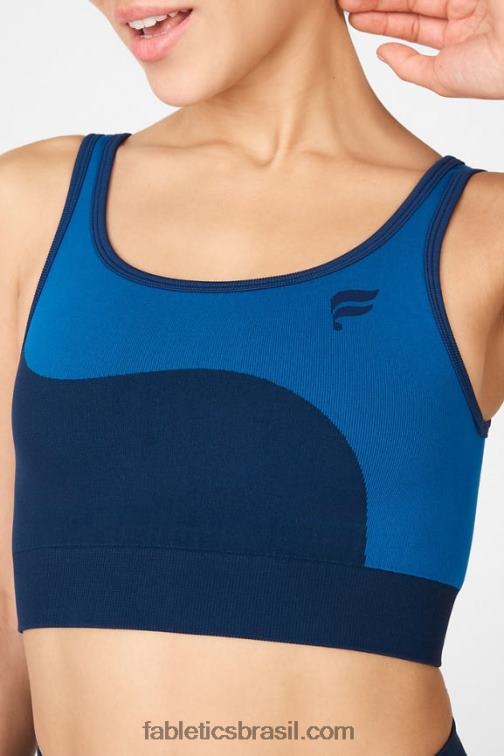Fabletics meia-noite marinho/respingo 420HR1663 sutiã esportivo reversível ensolarado de baixo impacto mulheres