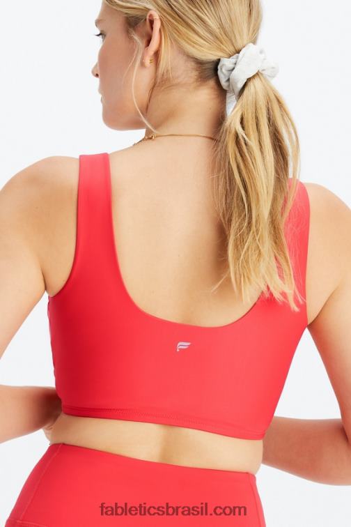 Fabletics morango vermelho 420HR1515 sutiã esportivo crossover de baixo impacto mulheres