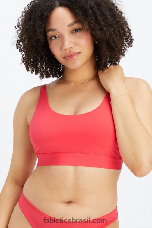 Fabletics morango vermelho 420HR1571 bralette decote canoa de toque fino mulheres