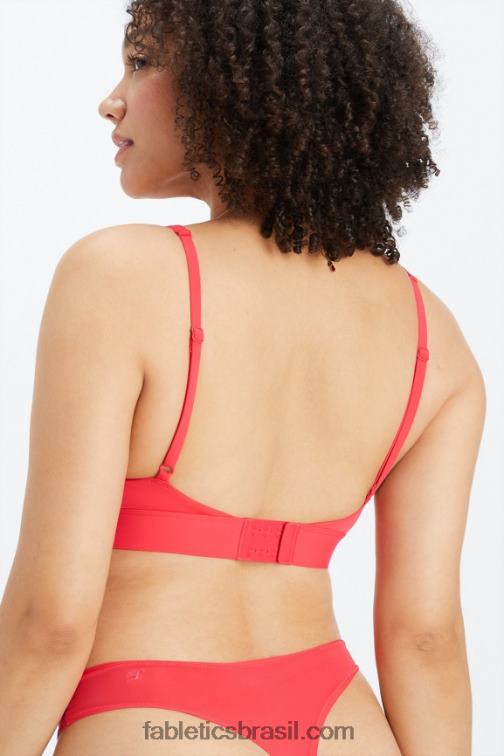 Fabletics morango vermelho 420HR1571 bralette decote canoa de toque fino mulheres