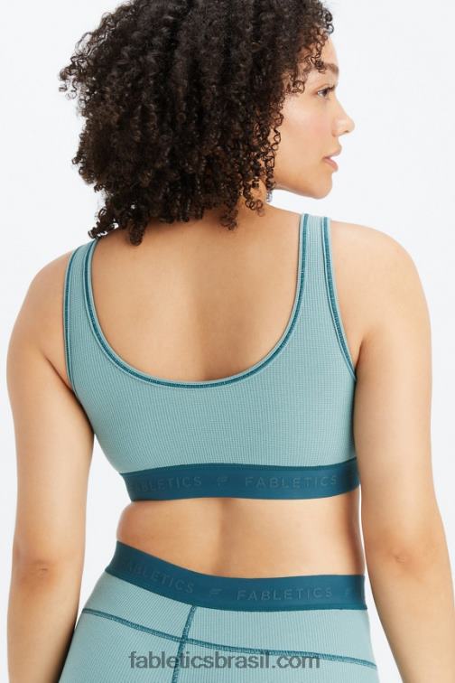Fabletics onda ártica/onda da meia-noite 420HR1532 sutiã waffle mulheres