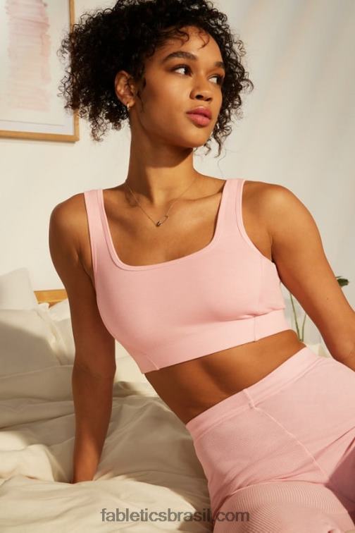 Fabletics pó de urze rosa 420HR1548 soutien de malha com costas em busto restoreknit mulheres
