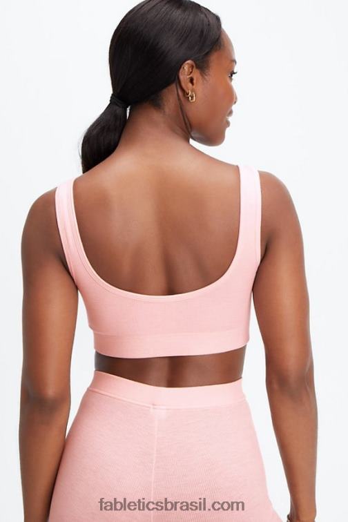 Fabletics pó de urze rosa 420HR1548 soutien de malha com costas em busto restoreknit mulheres