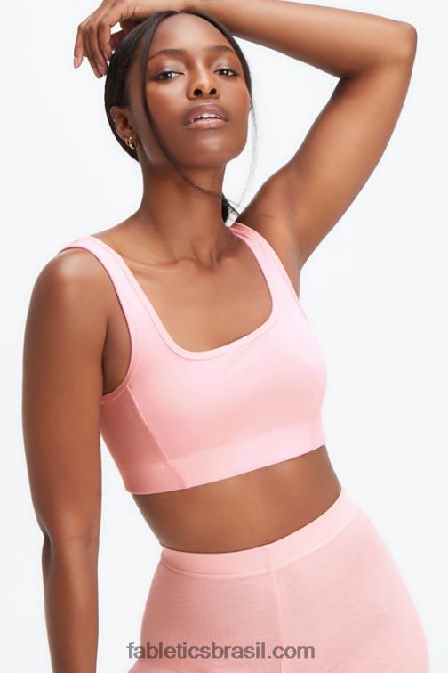 Fabletics pó de urze rosa 420HR1548 soutien de malha com costas em busto restoreknit mulheres